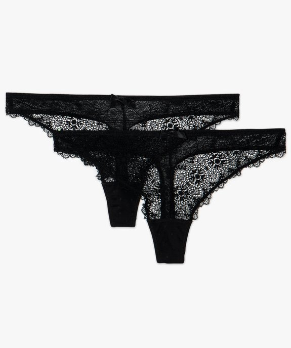 String femme dentelle et plumetis (lot de 2) vue4 - GEMO(HOMWR FEM) - GEMO