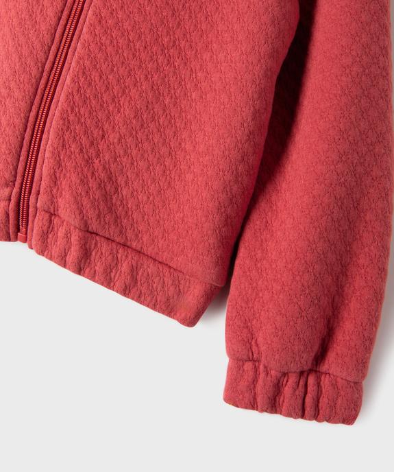 Sweat zippé en maille fantaisie fille vue2 - GEMO (ENFANT) - GEMO