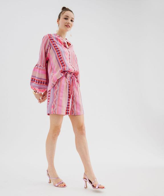 Blouse à manches longues bouffantes femme vue1 - GEMO(FEMME PAP) - GEMO