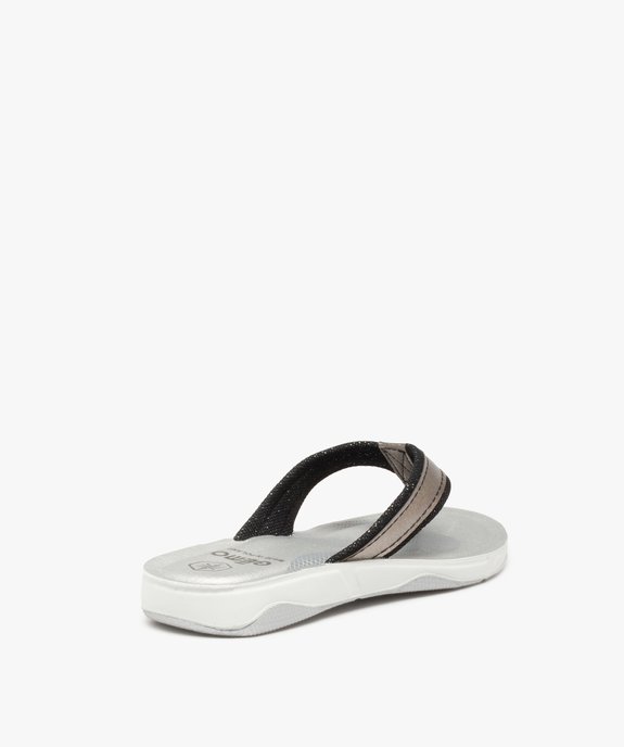 Tongs femme à semelle rembourrée et détails métallisés vue4 - GEMO (PLAGE) - GEMO