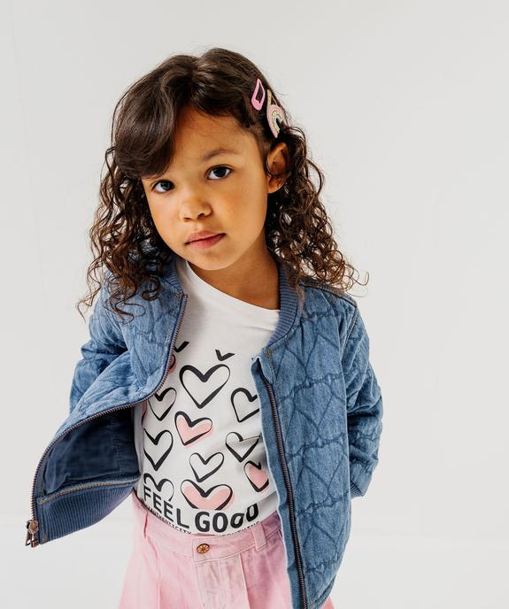 Blouson en jean matelassage cœurs fille vue9 - GEMO (ENFANT) - GEMO