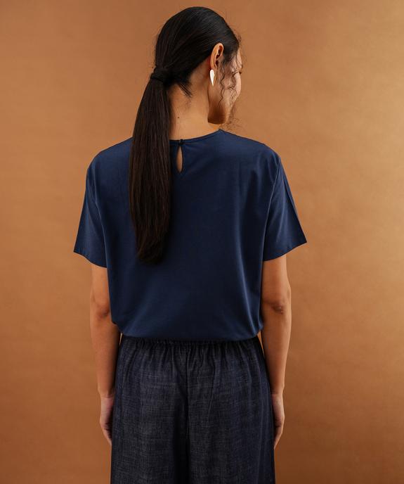 Tee-shirt col claudine brodé femme vue5 - GEMO(FEMME PAP) - GEMO