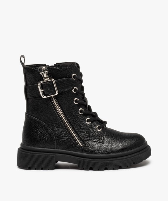 Boots fille unies style rangers à semelle crantée vue1 - GEMO (ENFANT) - GEMO