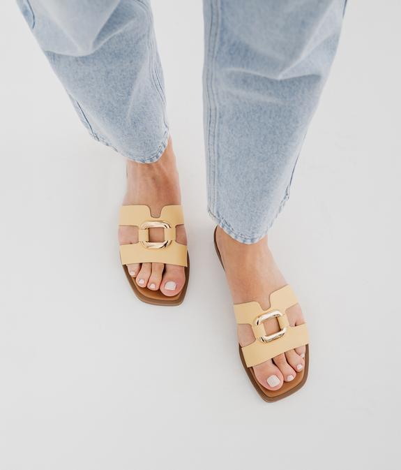 Mules plates avec bijou sur le dessus femme - Follow Me vue8 - FOLLOW ME - GEMO