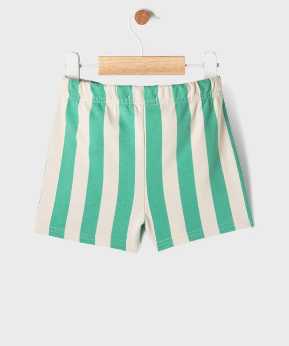 Short rayé en maille French Terry bébé garçon vue3 - GEMO(BEBE DEBT) - GEMO