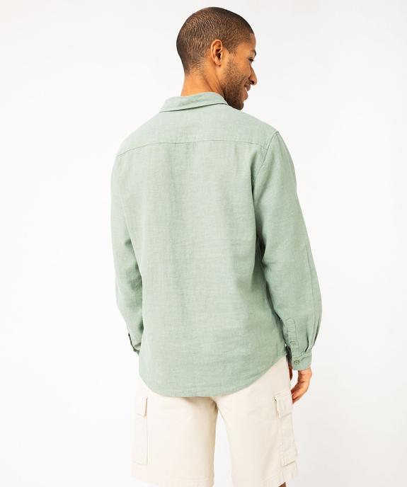 Chemise à manches longues en lin et coton homme vue3 - GEMO 4G HOMME - GEMO