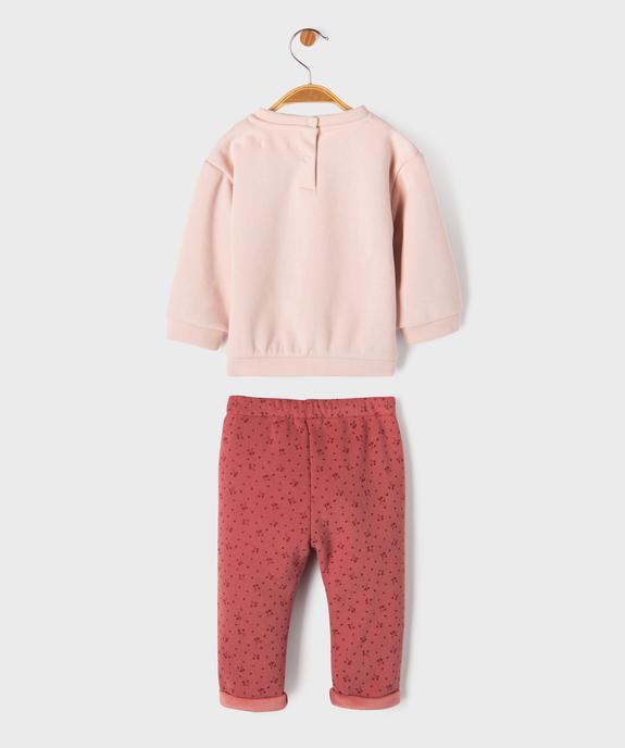 Ensemble 2 pièces sweat + pantalon chauds bébé fille vue4 - GEMO(BEBE DEBT) - GEMO
