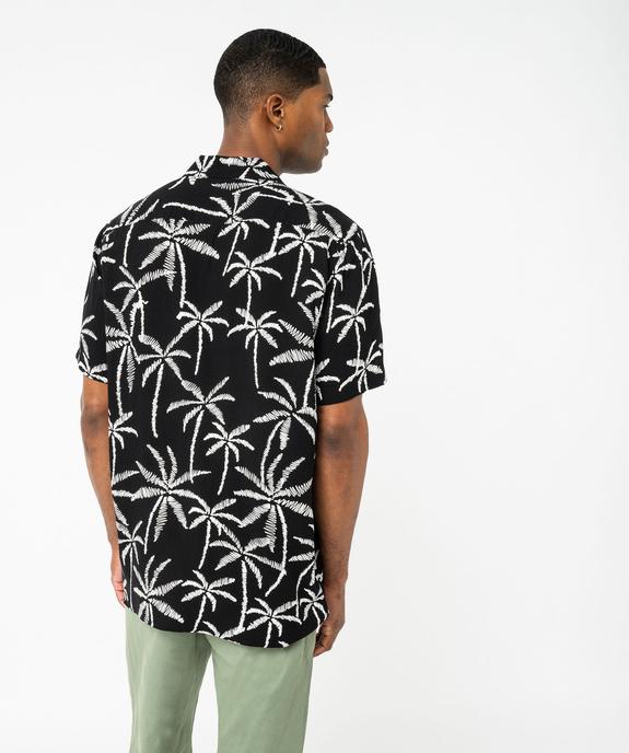 Chemise manches courtes et col cubain en viscose à motif palmiers homme vue3 - GEMO (HOMME) - GEMO