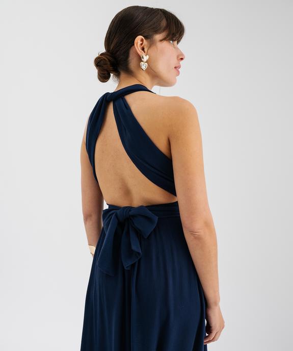 Robe longue dos-nu multi-look en viscose femme vue4 - GEMO(FEMME PAP) - GEMO