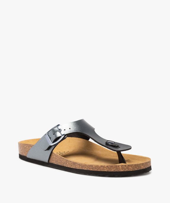 Mules femme à talon plat avec large bride en T unie vue2 - VALENTINA BALDANO GEMO FORGOOD - GEMO