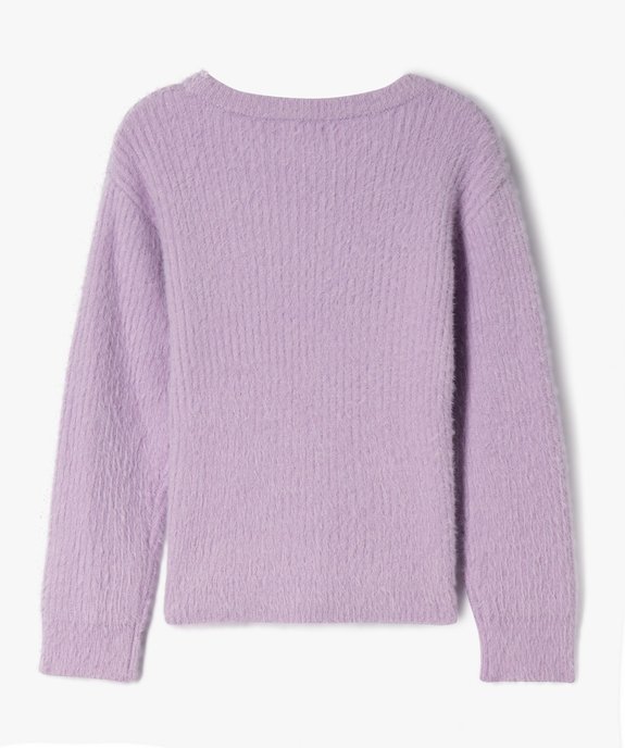 Pull en maille côtelée douce coupe ajustée fille vue3 - GEMO (ENFANT) - GEMO