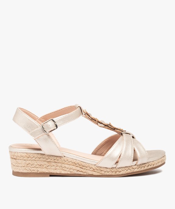 Sandales femme compensées ornées de fleurs en volume vue1 - GEMO