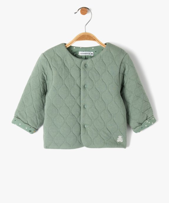 Gilet bébé en sweat matelassé et doublure imprimée vue1 - LULUCASTAGNETTE - GEMO