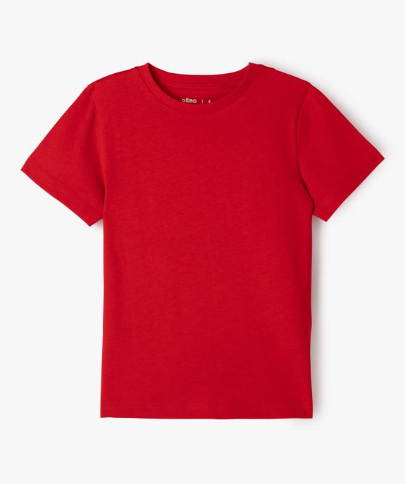 Tee-shirt à manches courtes en coton uni garçon vue1 - GEMO (ENFANT) - GEMO