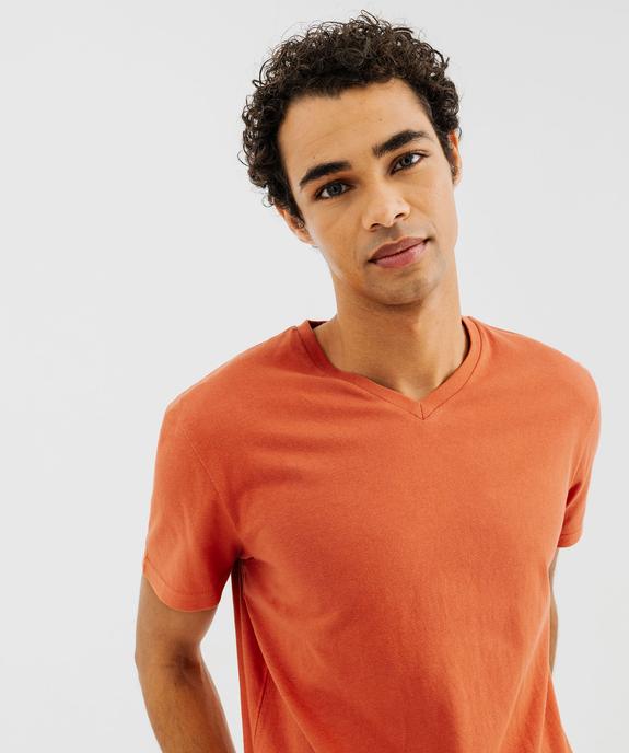 Tee-shirt à manches courtes et col V homme vue2 - GEMO 4G HOMME - GEMO