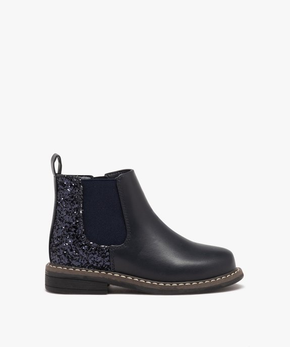Boots fille style Chelsea à paillettes et à zip vue1 - GEMO (ENFANT) - GEMO