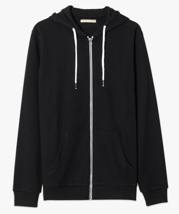 Sweat homme zippé avec capuche et détails contrastants vue4 - GEMO (G TAILLE) - GEMO