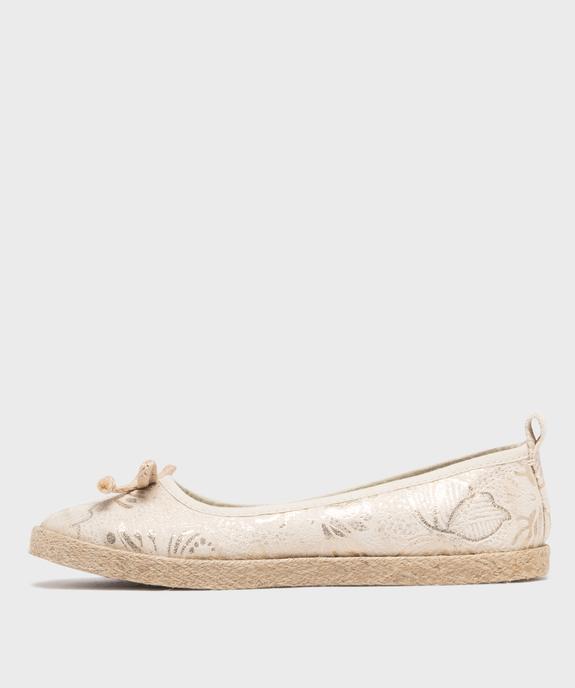 Ballerines en toile à motifs pailletés femme - Follow Me vue3 - FOLLOW ME - GEMO