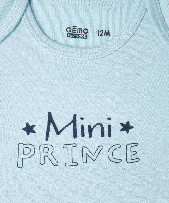 Body à manches courtes avec message bébé garçon (lot de 3) vue5 - GEMO 4G BEBE - GEMO