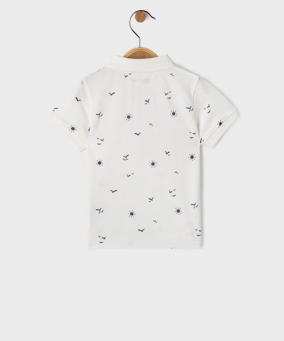 Polo manches courtes en maille piquée imprimée bébé garçon vue3 - GEMO 4G BEBE - GEMO