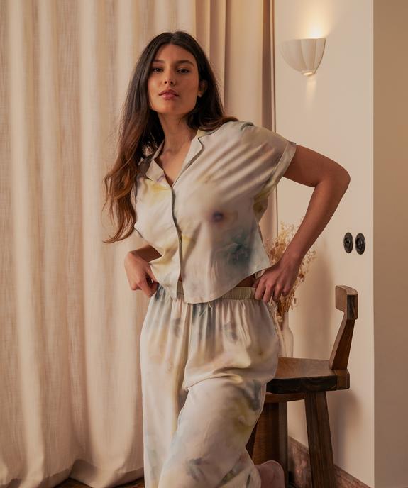 Haut de pyjama façon chemisier femme vue1 - GEMO 4G FEMME - GEMO