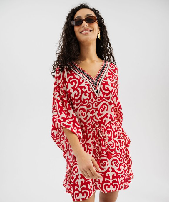 Robe de plage à imprimé ethnique femme vue1 - GEMO 4G FEMME - GEMO