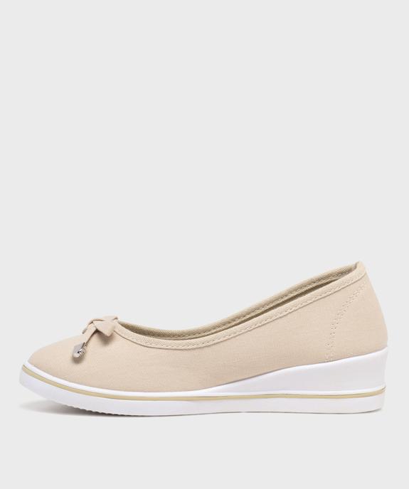 Escarpins femme en toile unis à semelle contrastante vue3 - VALENTINA BALDA - GEMO