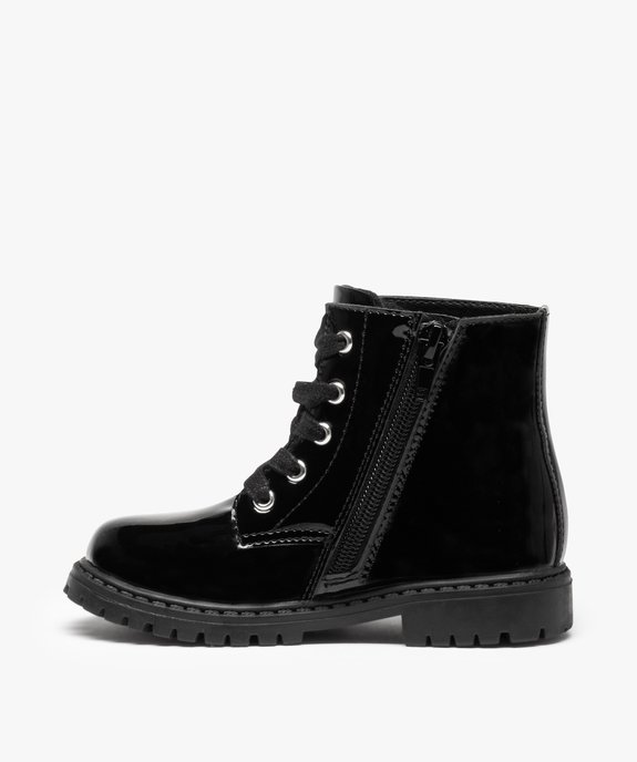 Boots fille vernies fantaisie à doublure chaude vue3 - GEMO (ENFANT) - GEMO