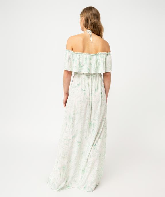 Robe longue à col Bardot et tour de cou femme vue3 - GEMO(FEMME PAP) - GEMO