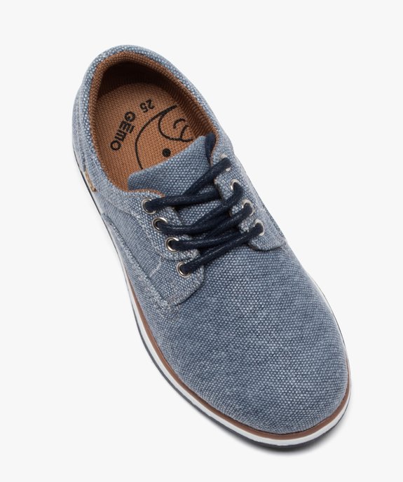 Derbies garçon unis en toile avec semelle bicolore vue6 - BUGGY - GEMO