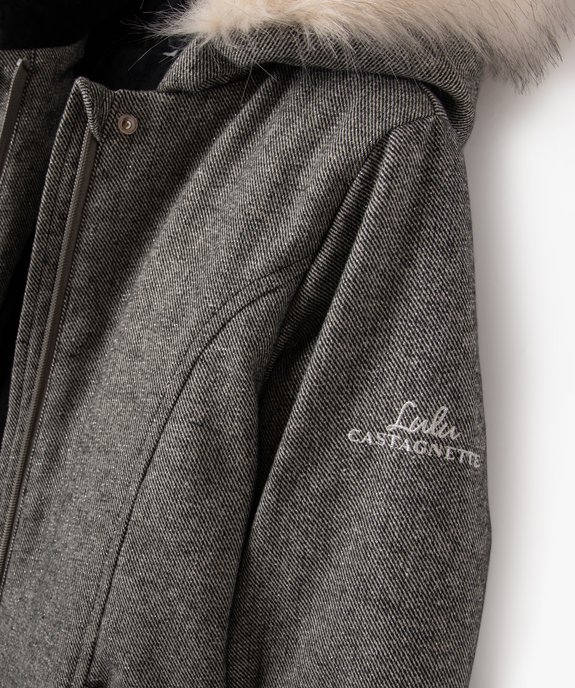 Manteau à capuche pailleté et doublure pouce et chaude fille - LuluCastagnette vue4 - LULU G4G - GEMO