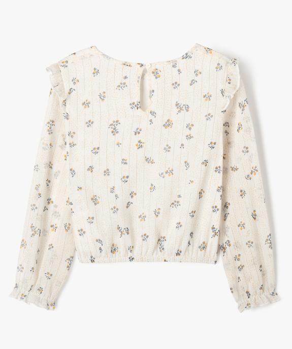 Blouse en voile à motifs fleuris coupe courte fille vue4 - GEMO (ENFANT) - GEMO
