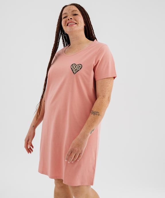 Chemise de nuit à manches courtes femme grande taille vue1 - GEMO 4G FEMME - GEMO