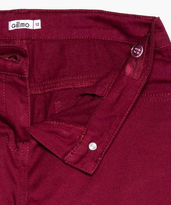 Pantalon fille uni coupe slim 5 poches vue4 - GEMO (JUNIOR) - GEMO