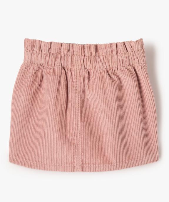Jupe courte en velours à taille élastique bébé fille vue3 - GEMO 4G BEBE - GEMO
