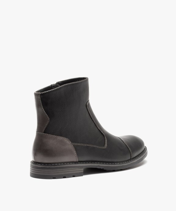Boots fourrées homme unies à fermeture zippée vue4 - GEMO (CASUAL) - GEMO