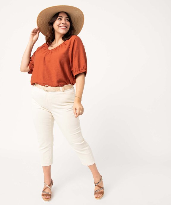 Blouse femme grande taille loose à manches courtes vue5 - GEMO (G TAILLE) - GEMO