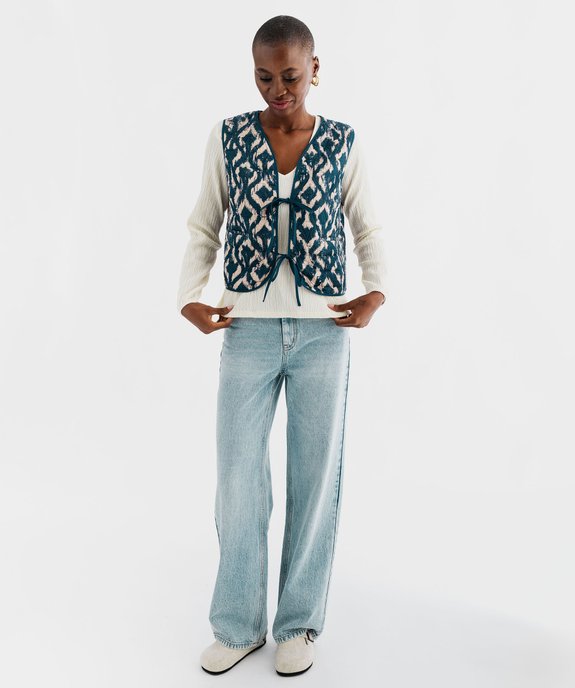 Gilet sans manches à motif ethnique femme vue1 - GEMO(FEMME PAP) - GEMO