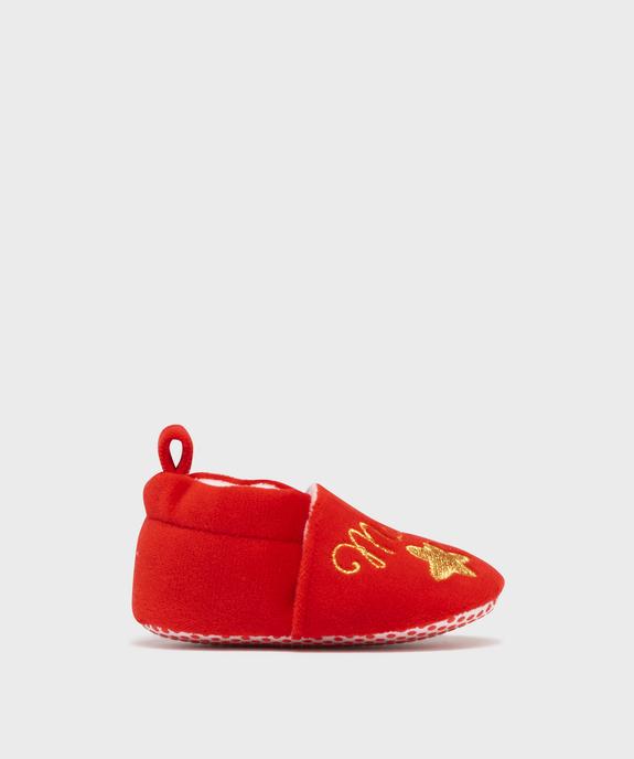 Chaussons de naissance Noël brodé bébé vue1 - LITTLE LOVE - GEMO