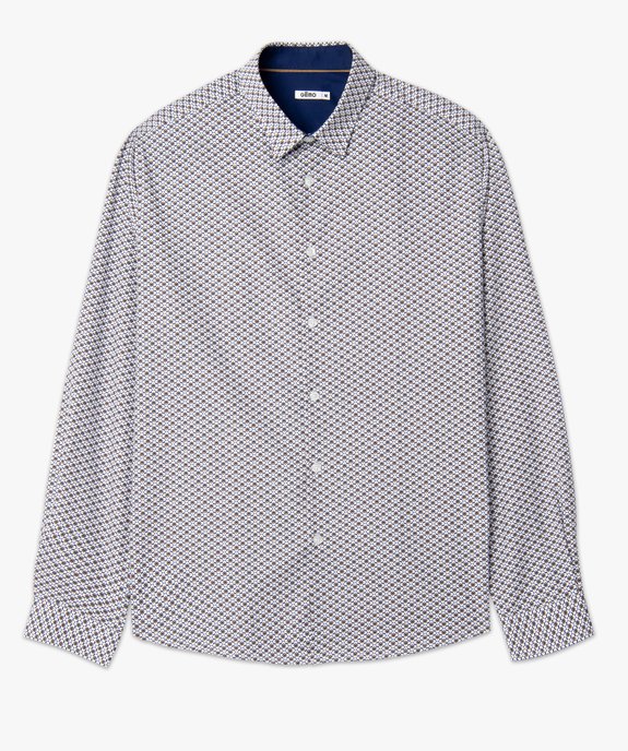 Chemise homme imprimée à manches longues vue1 - GEMO (HOMME) - GEMO