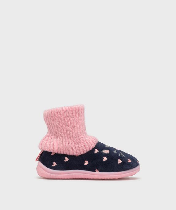 Chaussons à motifs scintillants avec tige chaussette bébé fille vue1 - GEMO 4G BEBE - GEMO