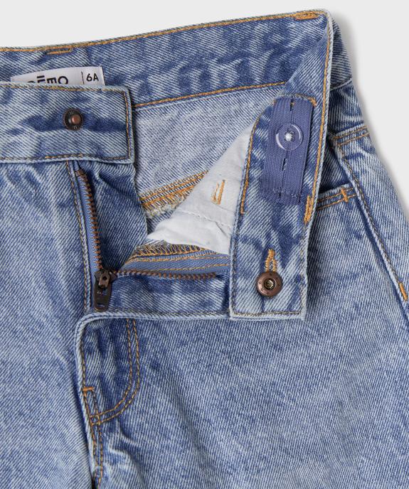 Bermuda en jean droit fille vue3 - GEMO (ENFANT) - GEMO