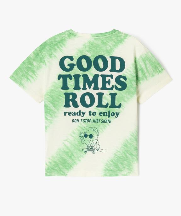 Tee-shirt manches courtes tie-and-dye coupe oversize garçon vue4 - GEMO (ENFANT) - GEMO