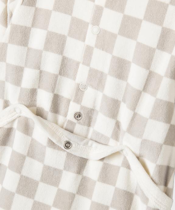 Pyjama en velours à motifs damiers bébé garçon vue4 - GEMO 4G BEBE - GEMO