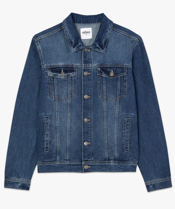 Veste en jean homme coupe droite vue4 - GEMO 4G HOMME - GEMO