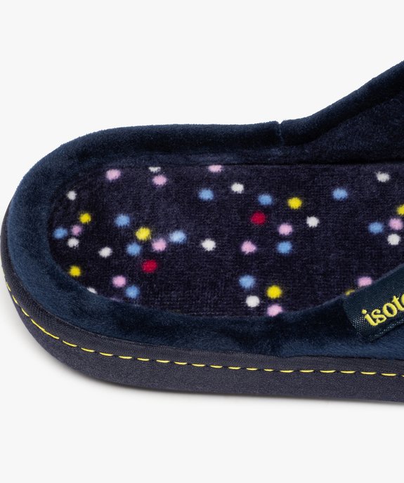 Chaussons femme mules en velours uni - Isotoner vue6 - ISOTONER - GEMO