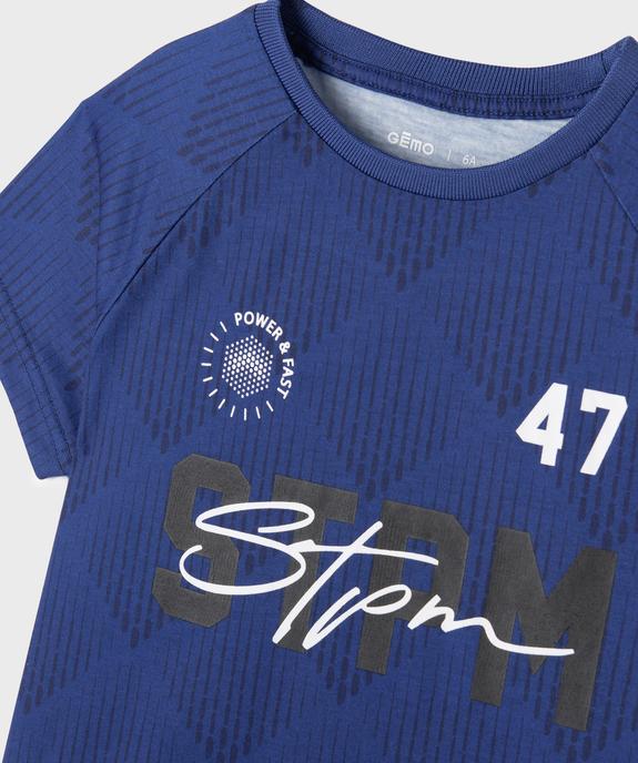 Tee-shirt de sport à manches courtes imprimé garçon vue3 - GEMO (ENFANT) - GEMO