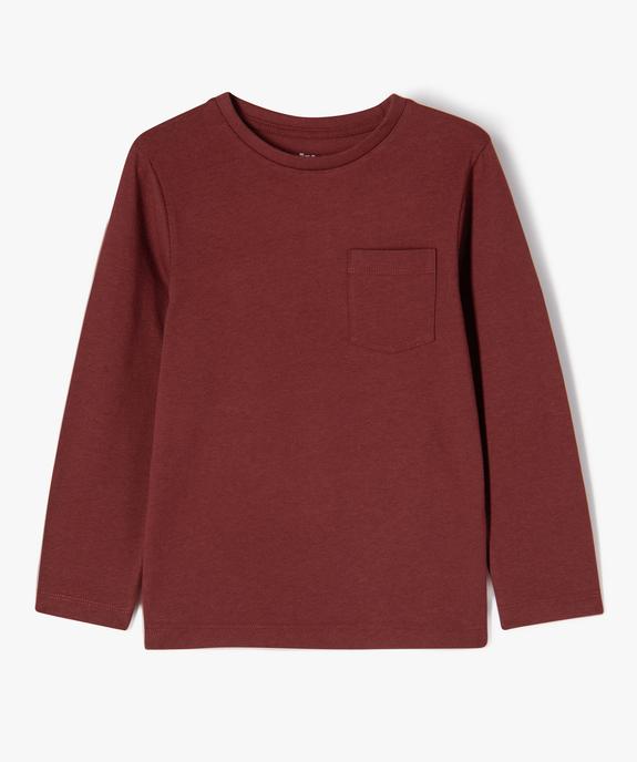 Tee-shirt à manches longues avec poche poitrine garçon vue2 - GEMO 4G GARCON - GEMO