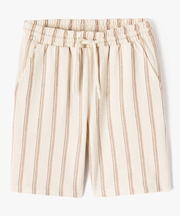 Bermuda à rayures et ceinture élastique garçon vue1 - GEMO (ENFANT) - GEMO