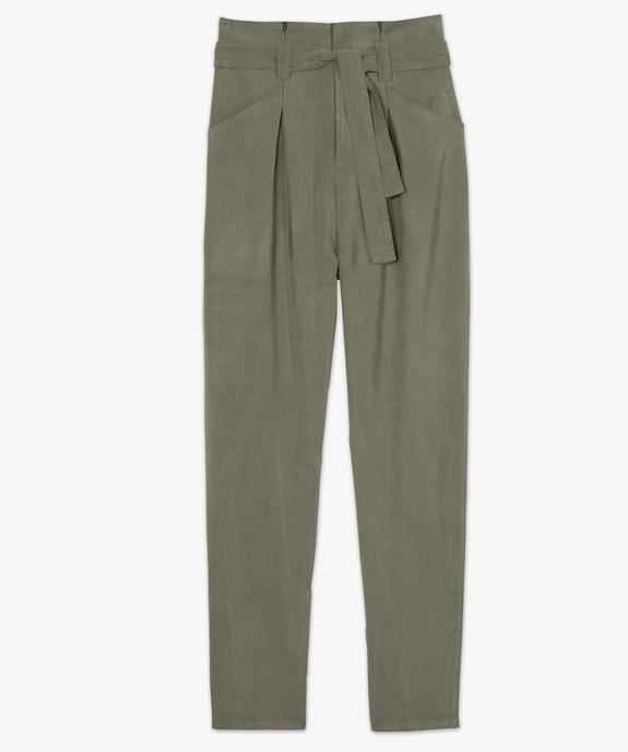 Pantalon femme coupe carotte taille haute vue4 - GEMO(FEMME PAP) - GEMO